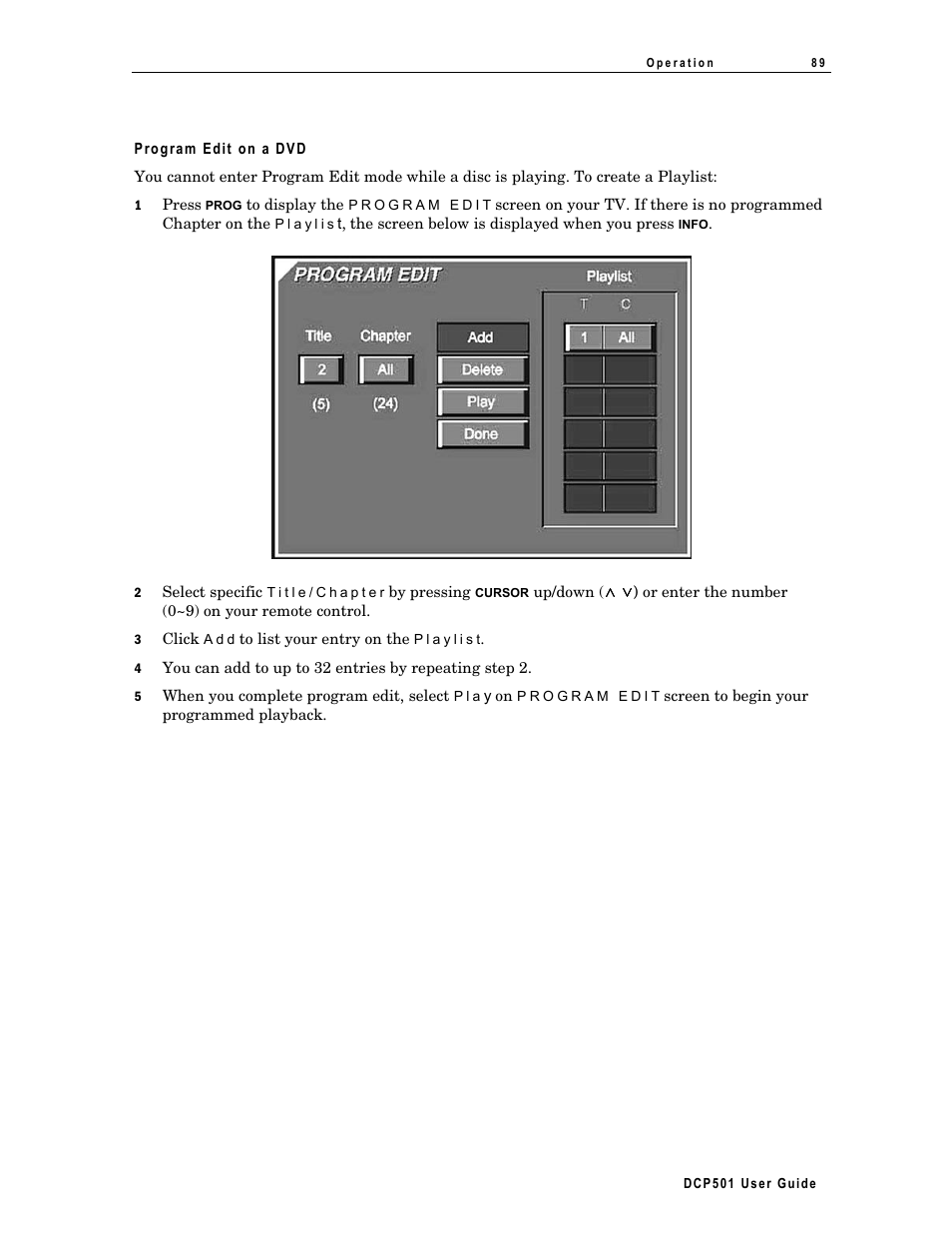 Program edit on a dvd | Motorola DCP 501 User Manual | Page 99 / 141