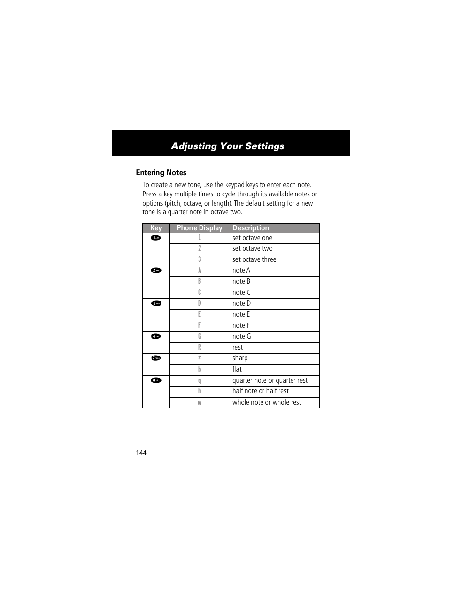 Adjusting your settings | Motorola 60g User Manual | Page 146 / 222