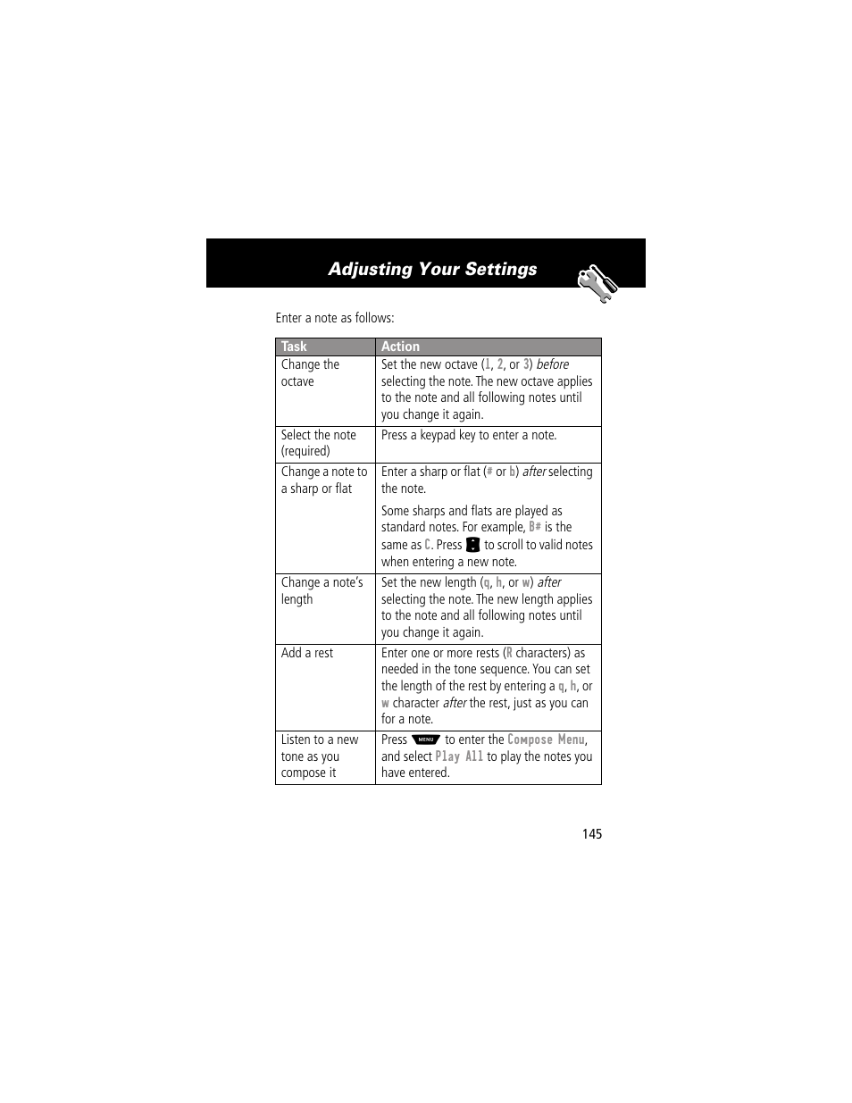 Adjusting your settings | Motorola 60g User Manual | Page 147 / 222