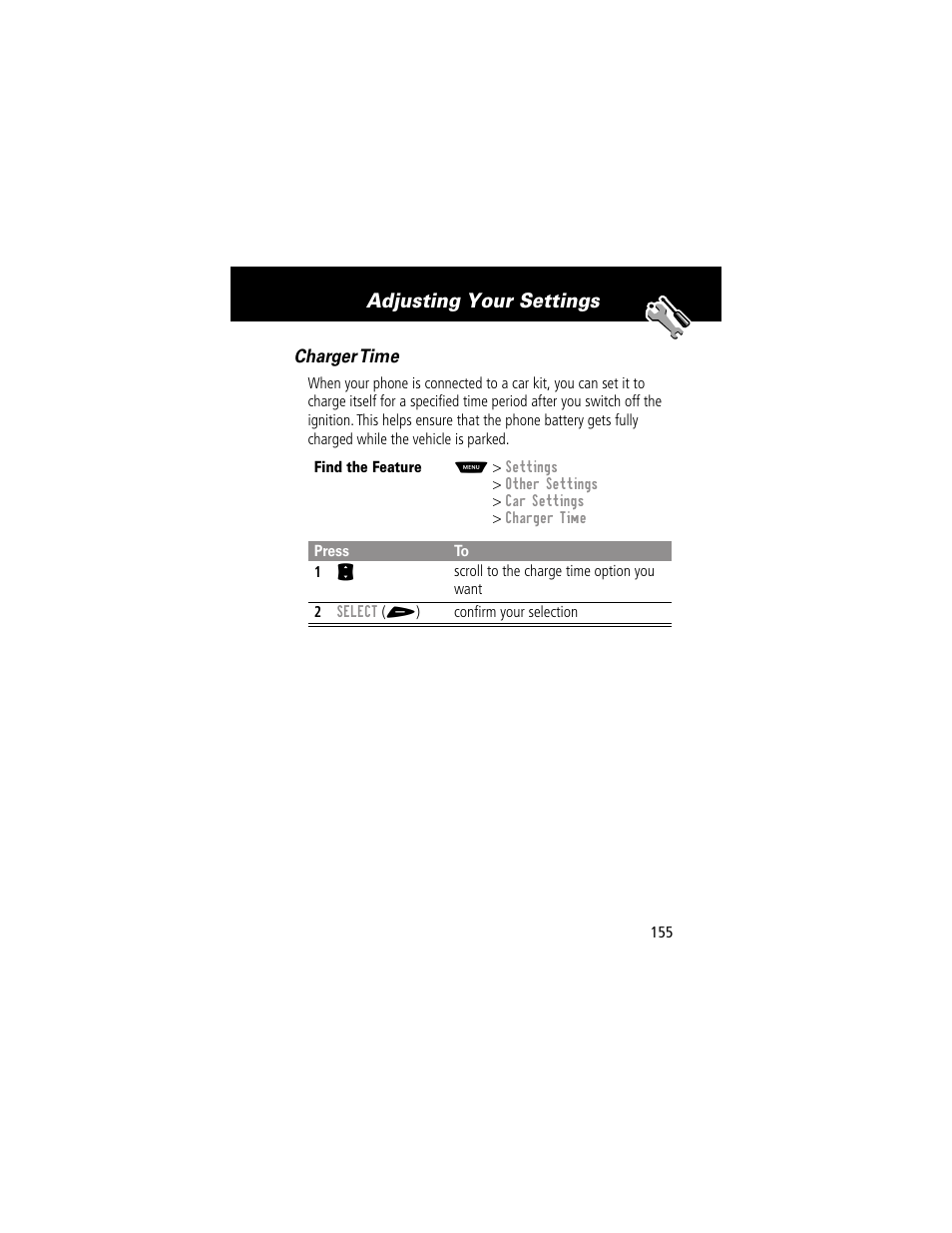 Adjusting your settings | Motorola 60g User Manual | Page 157 / 222