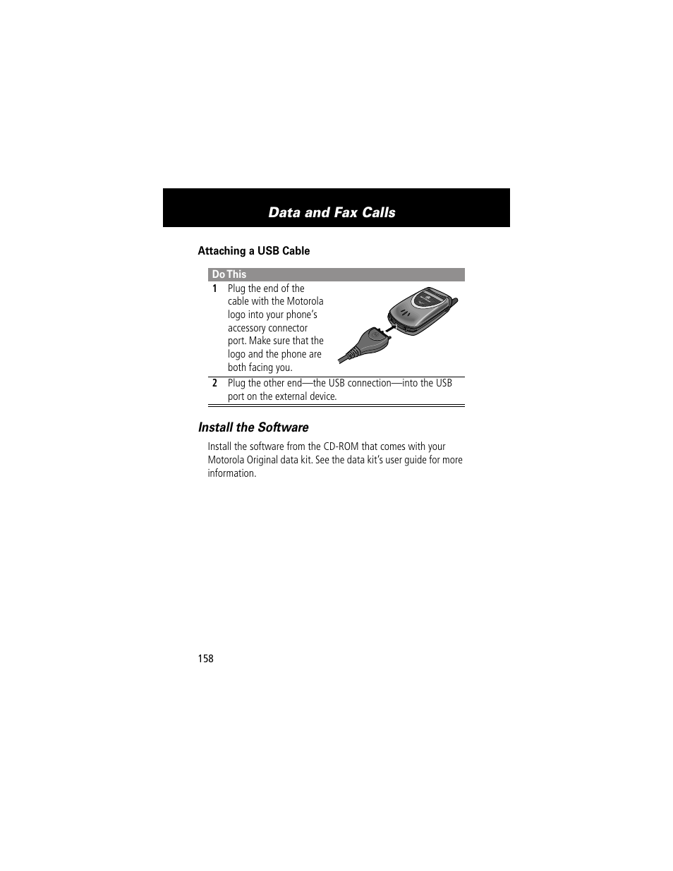 Data and fax calls | Motorola 60g User Manual | Page 160 / 222