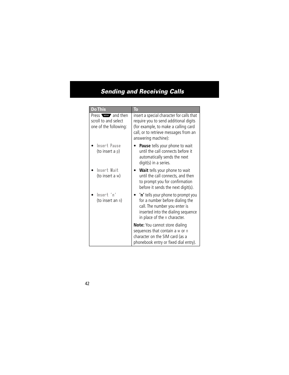 Sending and receiving calls | Motorola 60g User Manual | Page 44 / 222