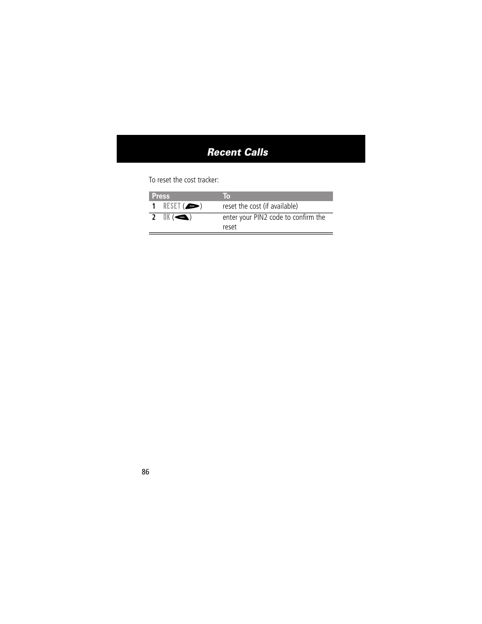 Recent calls | Motorola 60g User Manual | Page 88 / 222