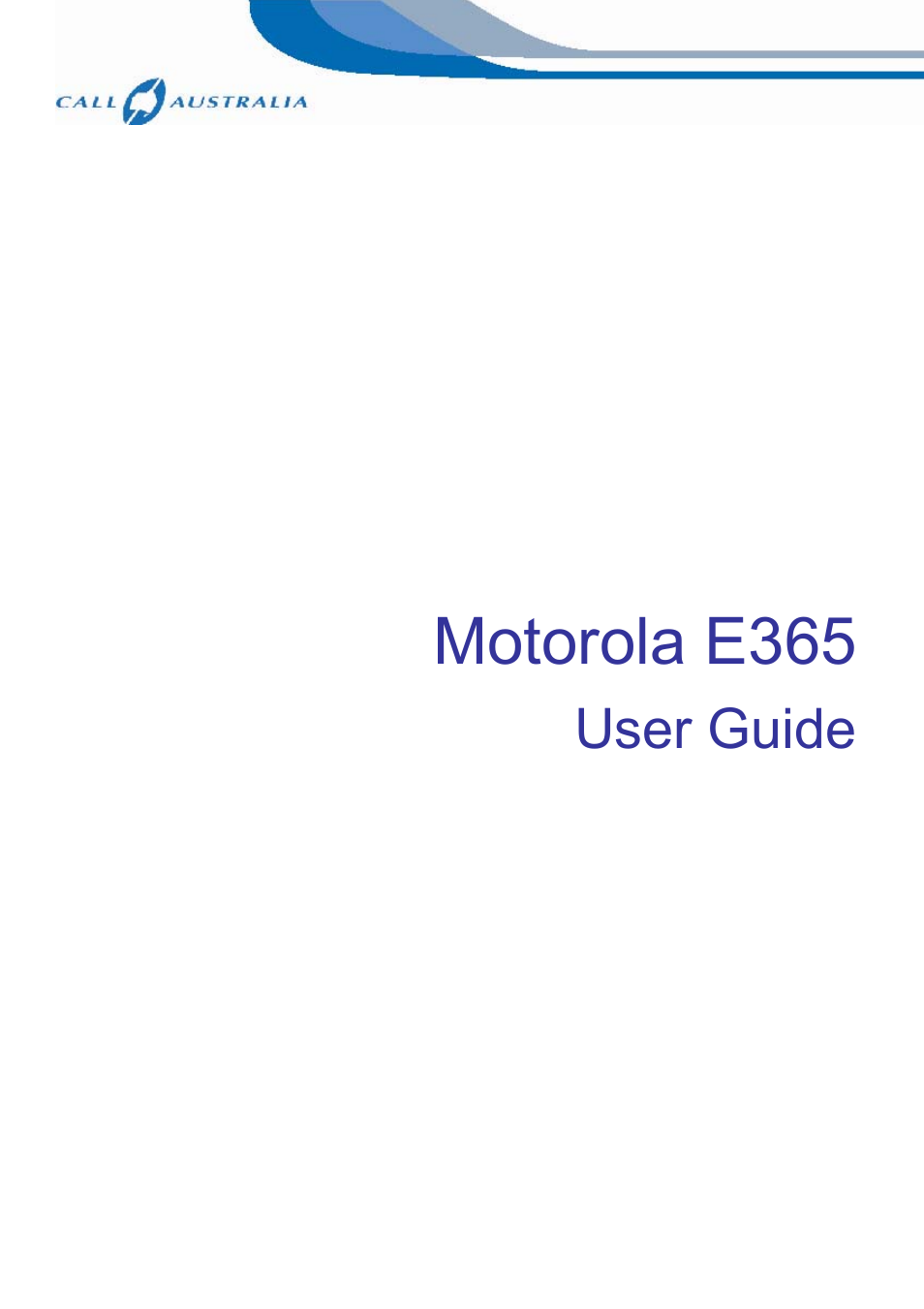 Motorola E365 User Manual | 6 pages