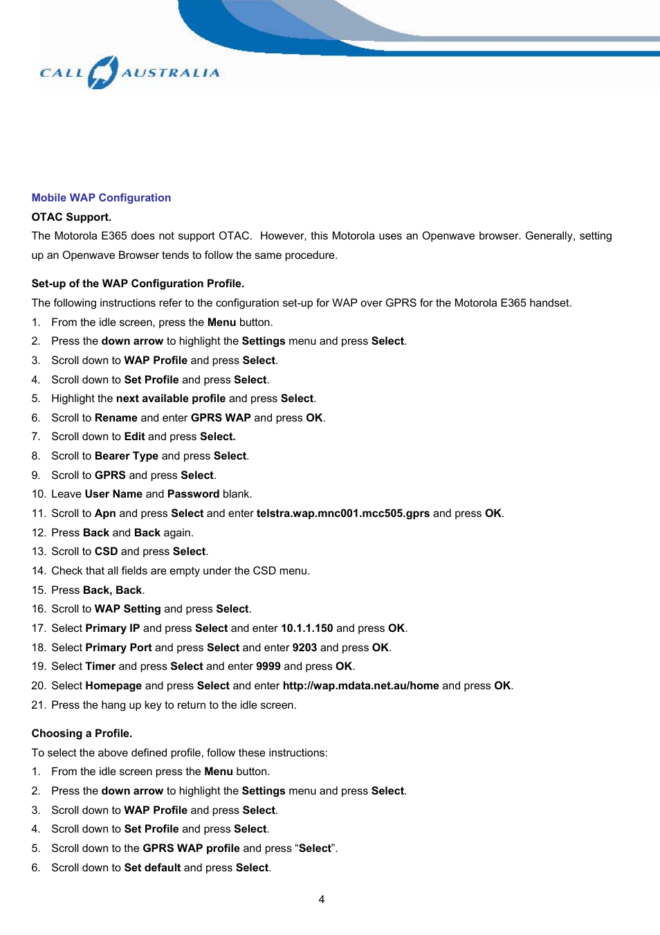 Motorola E365 User Manual | Page 4 / 6