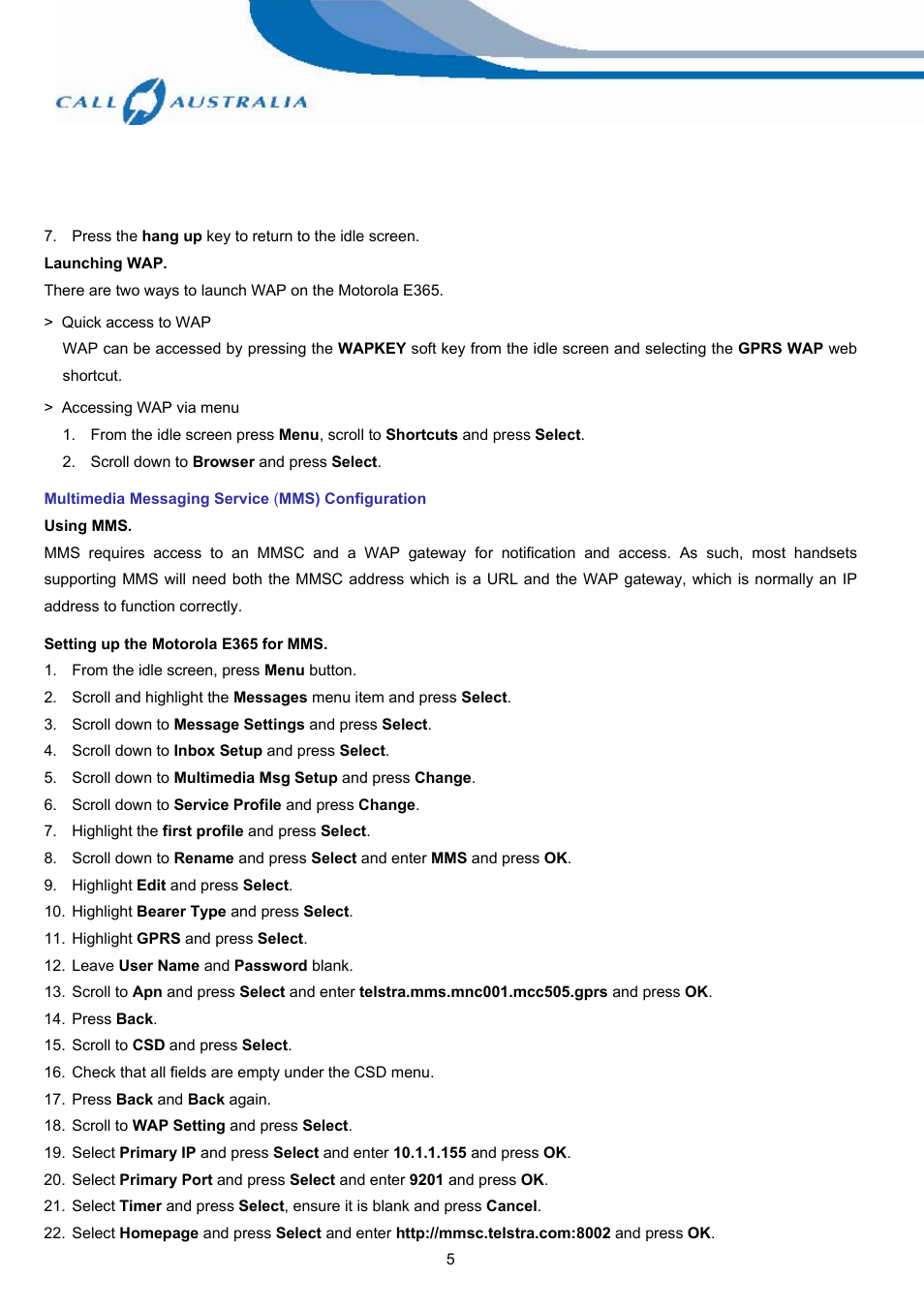 Motorola E365 User Manual | Page 5 / 6
