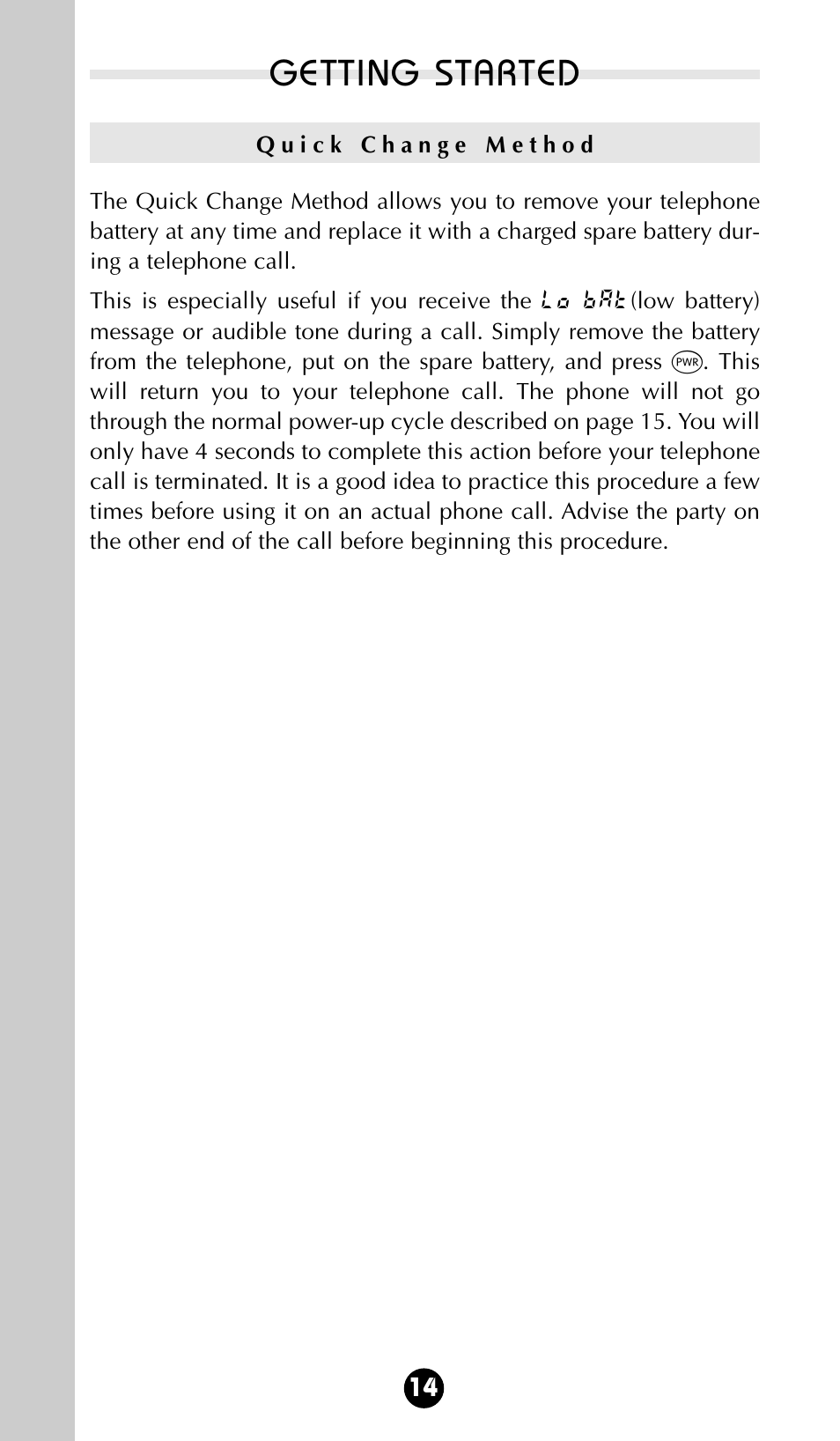 Getting started | Motorola 68P09396A92-A User Manual | Page 14 / 64