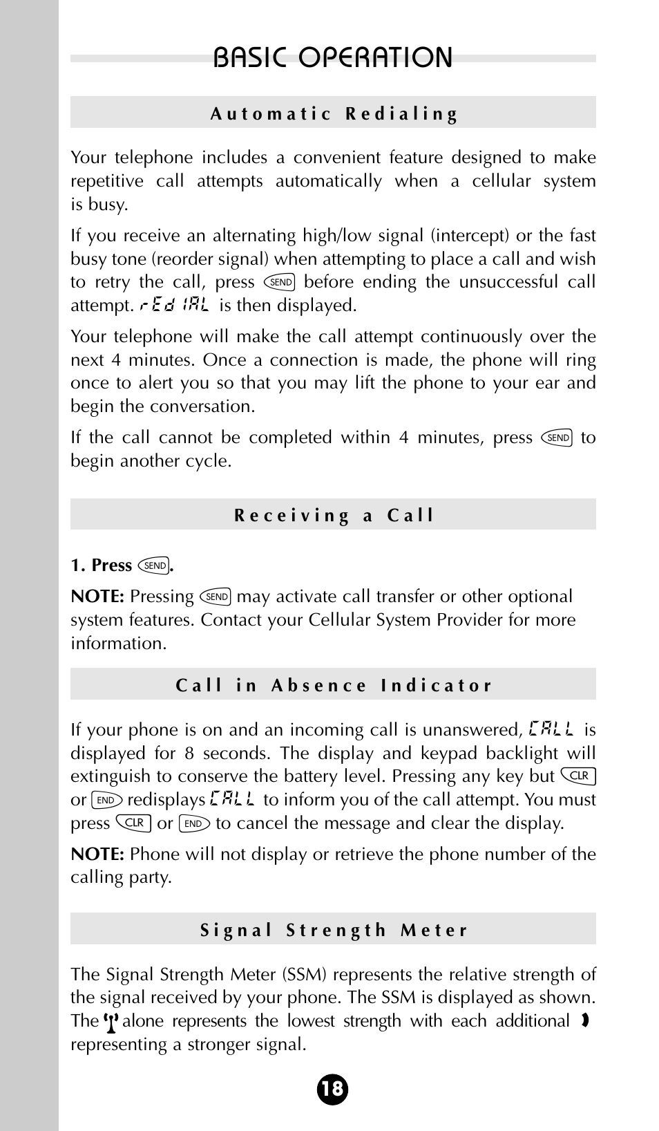 Basic operation | Motorola 68P09396A92-A User Manual | Page 18 / 64