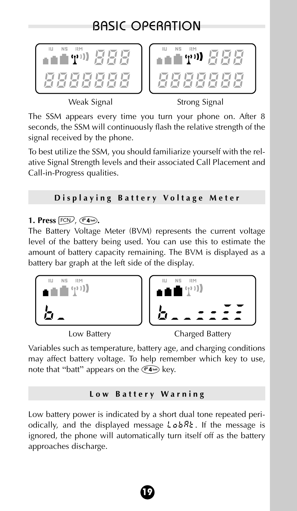 Basic operation | Motorola 68P09396A92-A User Manual | Page 19 / 64