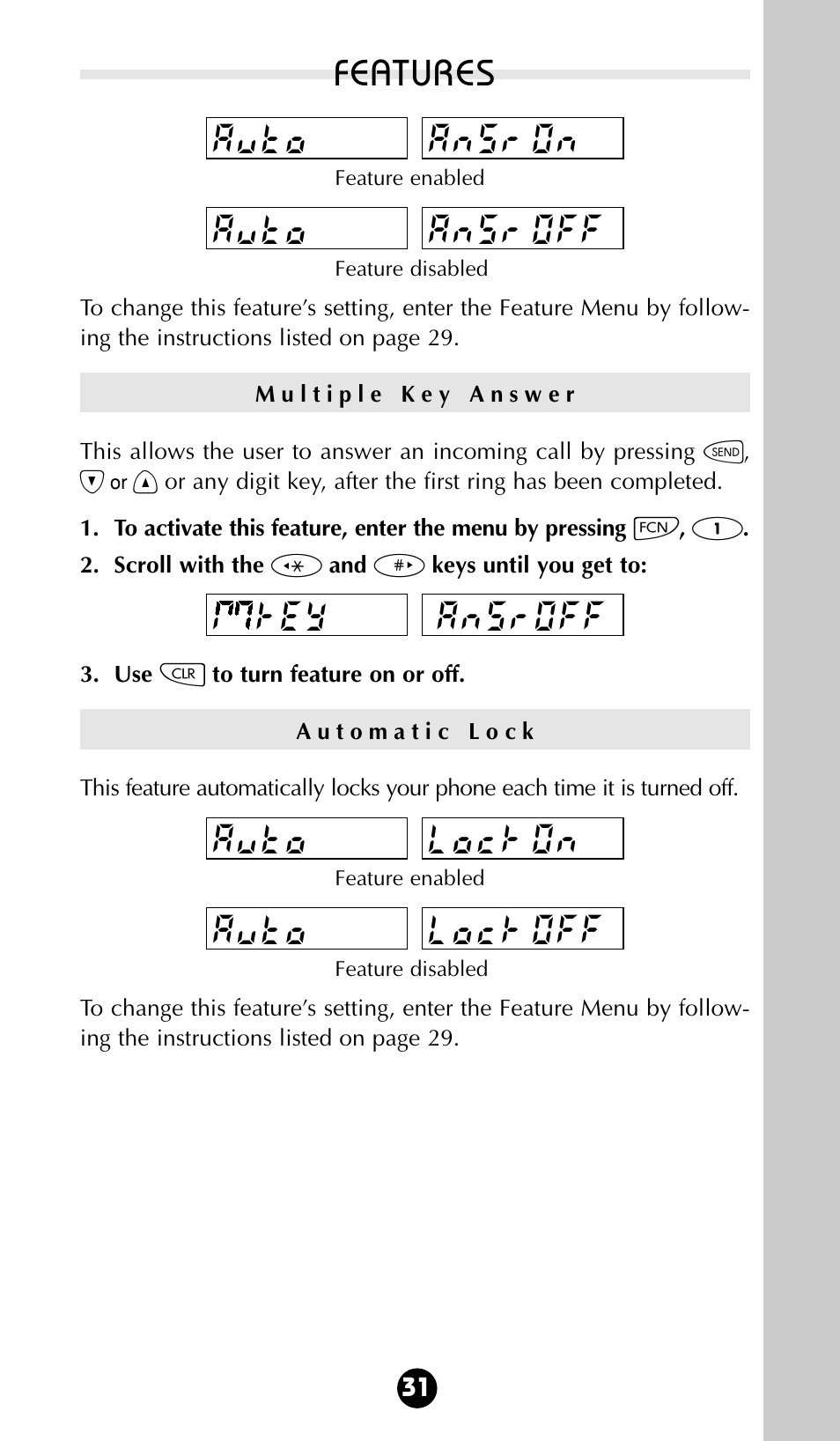 Features | Motorola 68P09396A92-A User Manual | Page 31 / 64