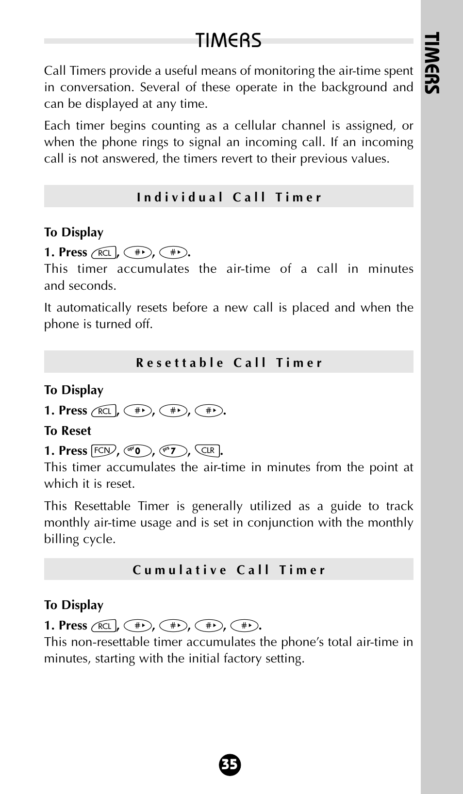 Timers | Motorola 68P09396A92-A User Manual | Page 35 / 64