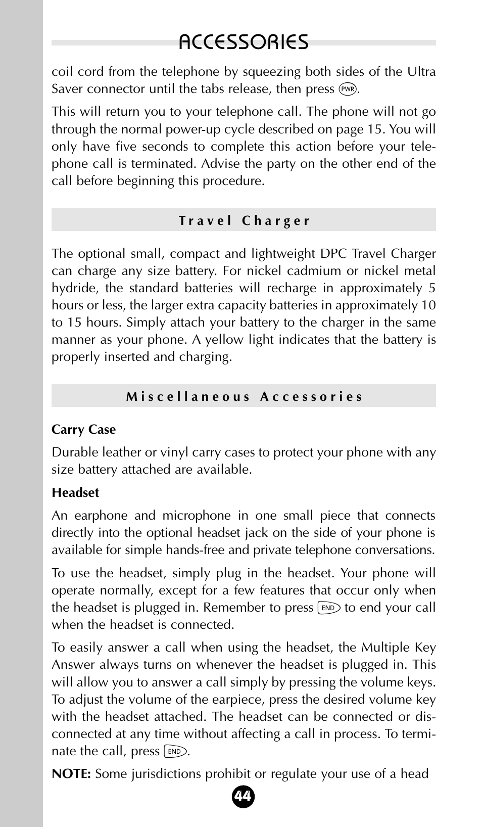 Accessories | Motorola 68P09396A92-A User Manual | Page 44 / 64