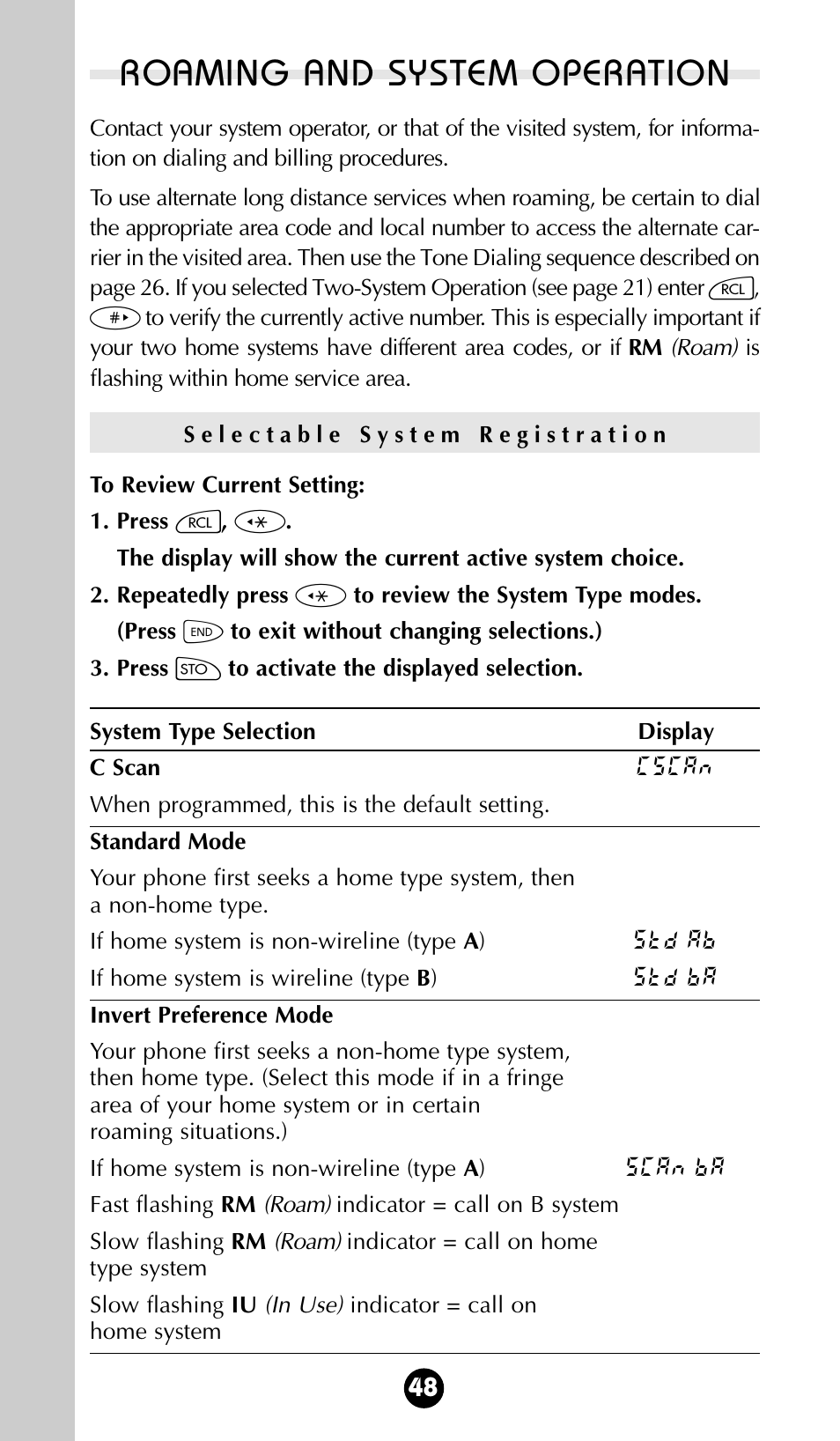 Roaming and system operation | Motorola 68P09396A92-A User Manual | Page 48 / 64