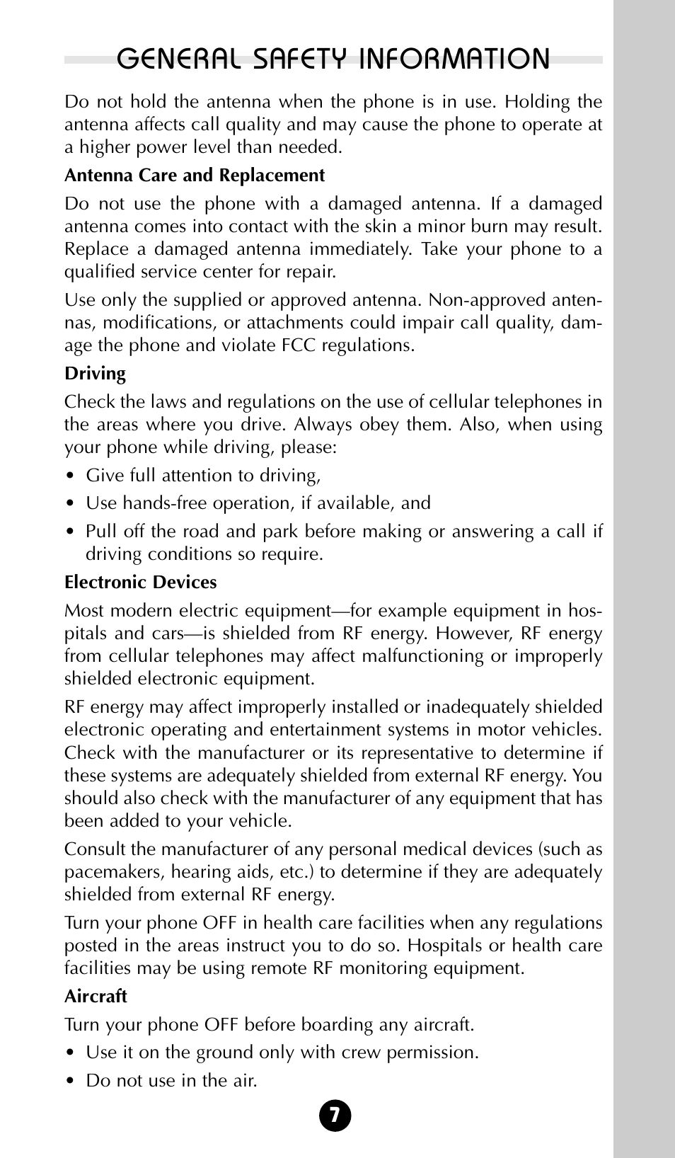 General safety information | Motorola 68P09396A92-A User Manual | Page 7 / 64