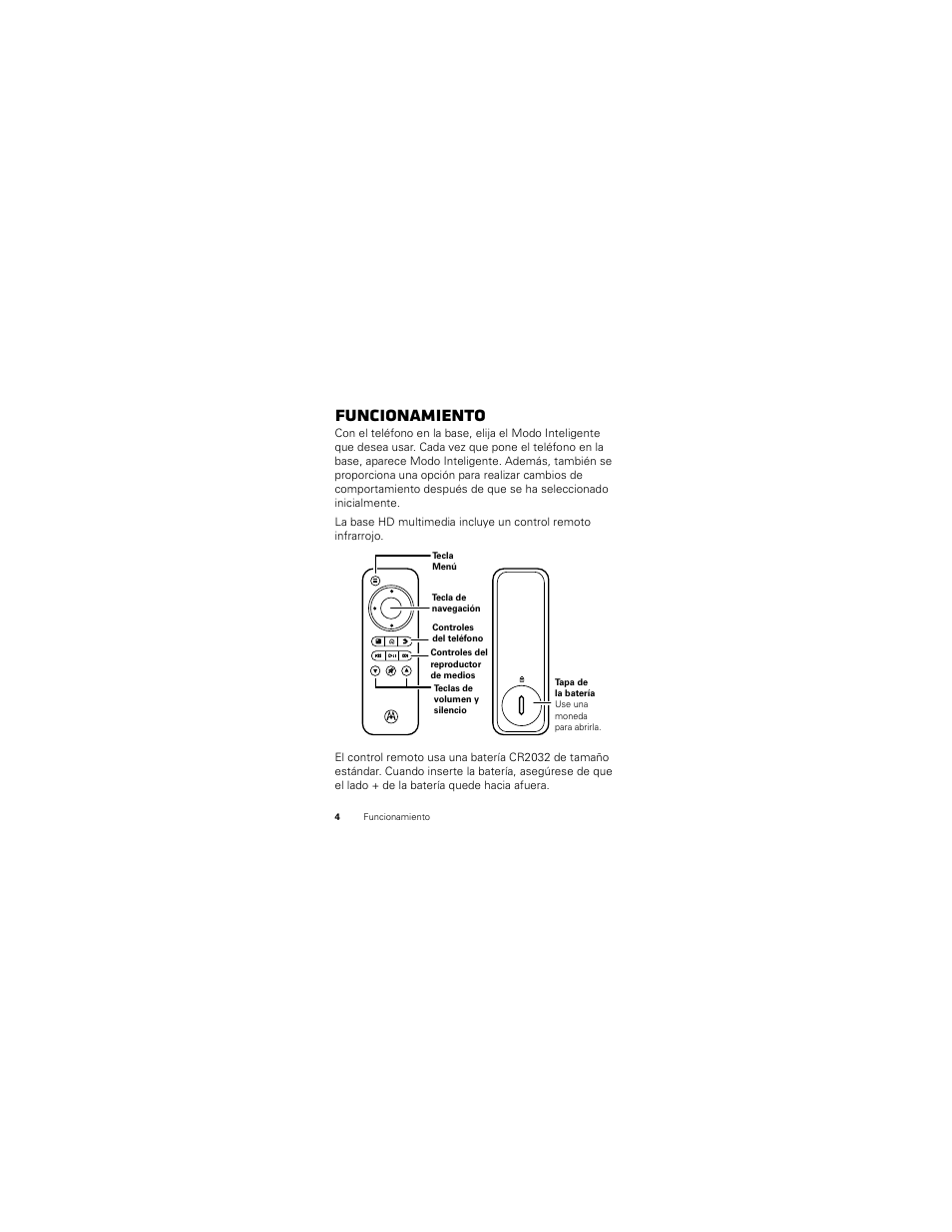 Funcionamiento | Motorola PHOTON SJYN0827A User Manual | Page 24 / 38