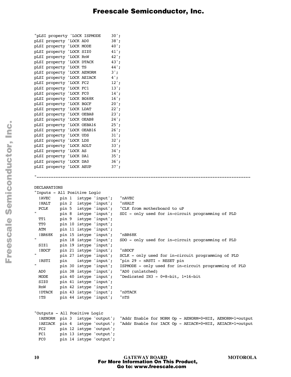 Freescale semiconductor, inc | Motorola VL-RISC MCF5202 User Manual | Page 10 / 19