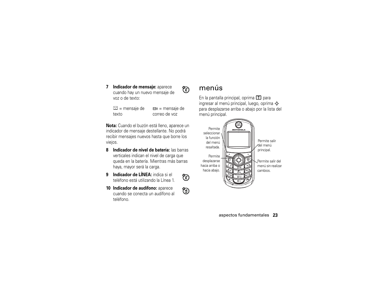 Menús | Motorola C139 User Manual | Page 107 / 174