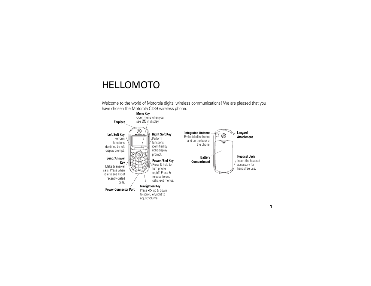 Hellomoto | Motorola C139 User Manual | Page 3 / 174