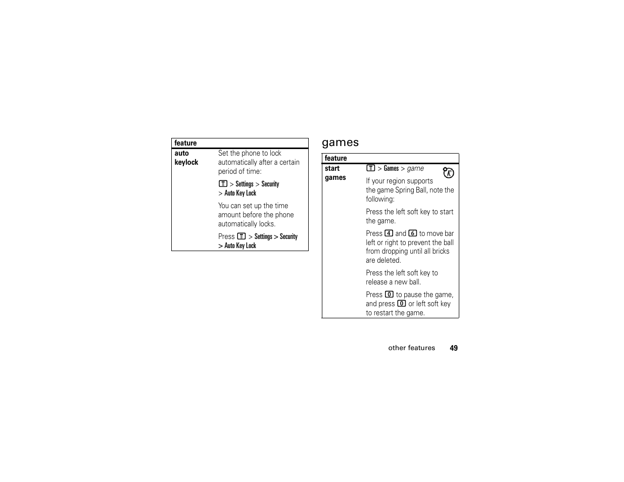 Games | Motorola C139 User Manual | Page 51 / 174