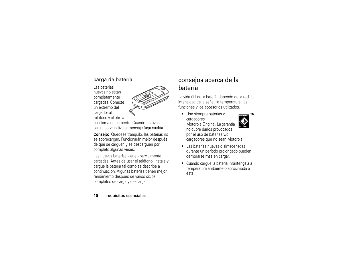 Consejos acerca de la batería | Motorola C139 User Manual | Page 94 / 174