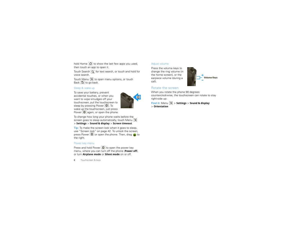 Rotate the screen | Motorola 68000202474-C User Manual | Page 8 / 58