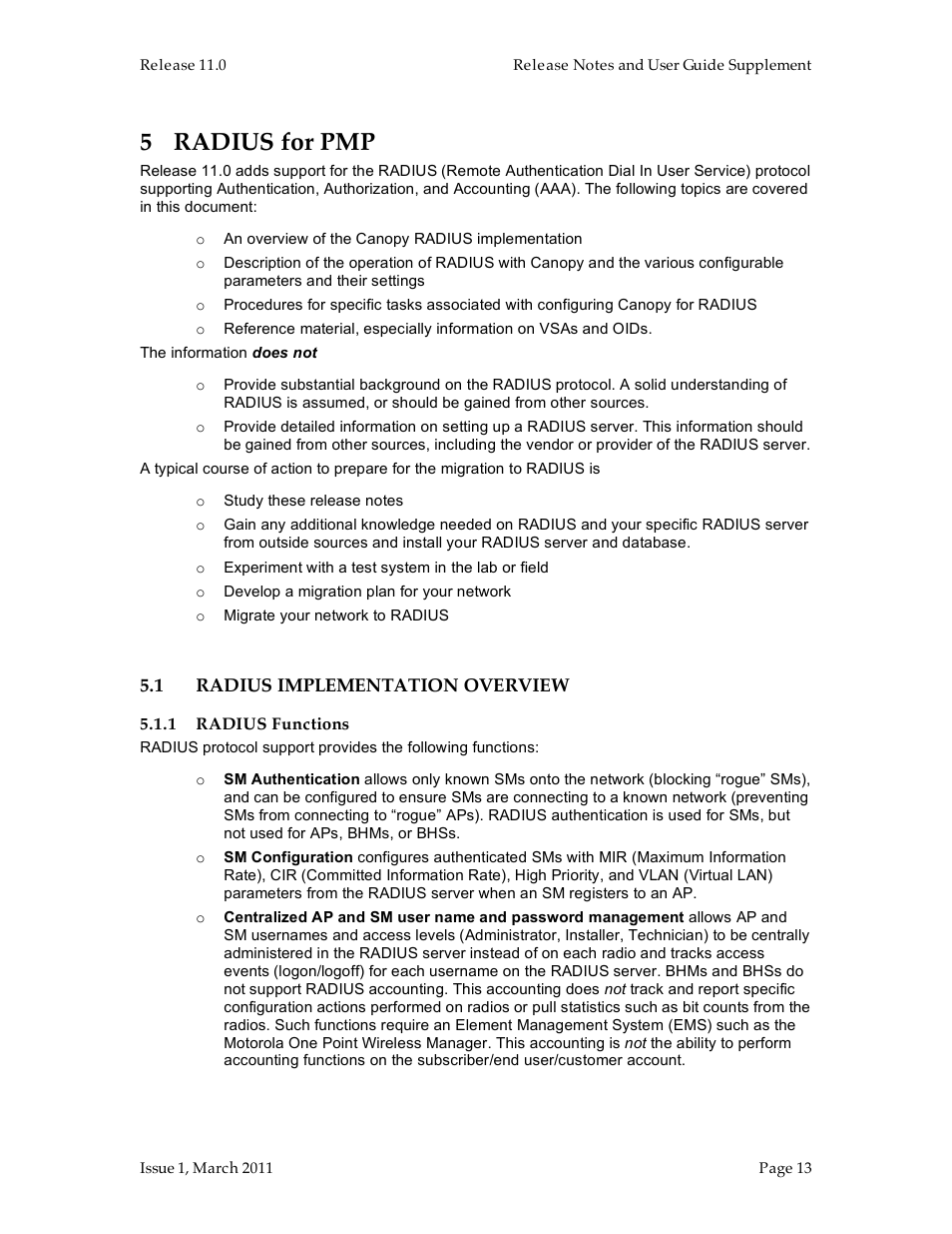 5 radius for pmp | Motorola Canopy FSK and OFDM radios PTP 100 (FSK) User Manual | Page 13 / 56