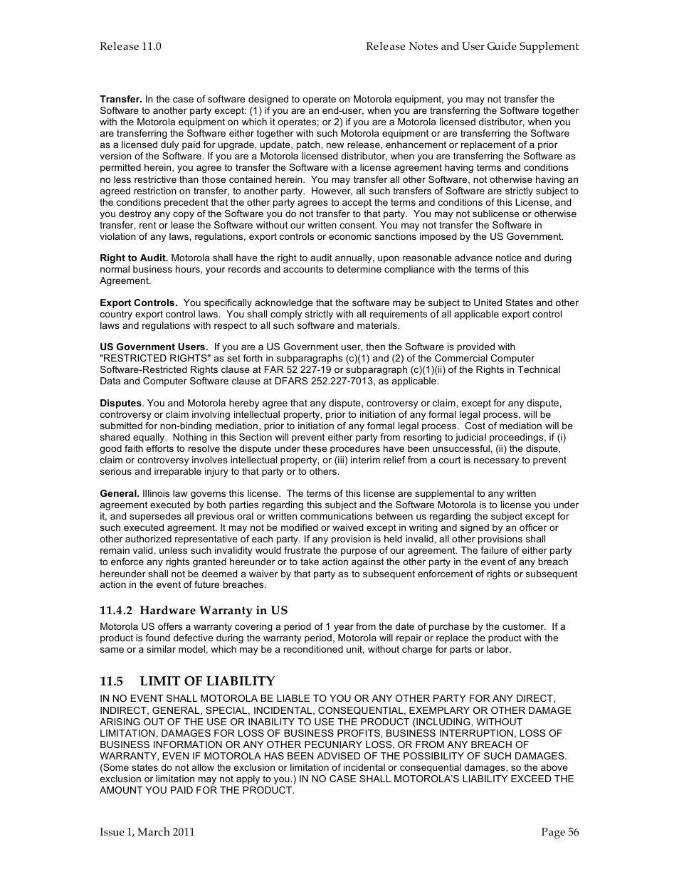 5 limit of liability | Motorola Canopy FSK and OFDM radios PTP 100 (FSK) User Manual | Page 56 / 56