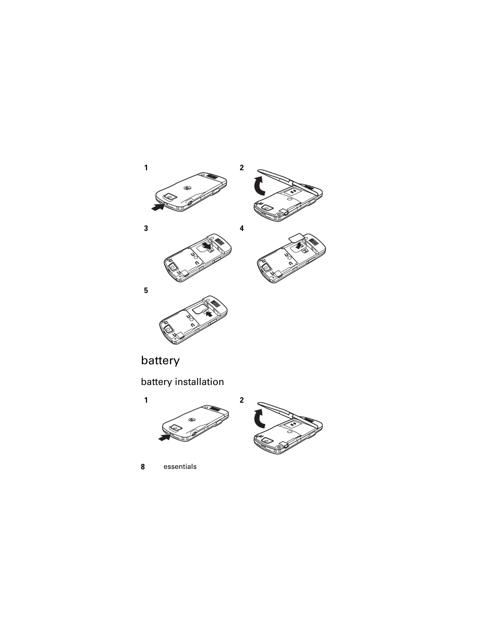 Battery | Motorola HELLOMOTO SLVR L7 User Manual | Page 8 / 104