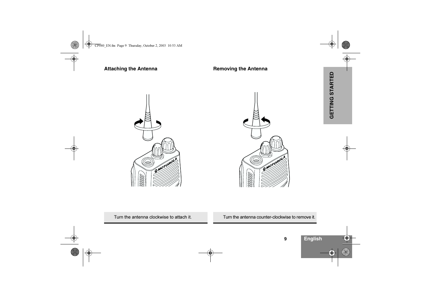 Motorola CP040 User Manual | Page 11 / 292