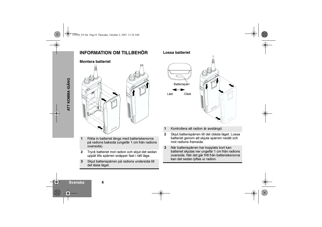 Motorola CP040 User Manual | Page 122 / 292