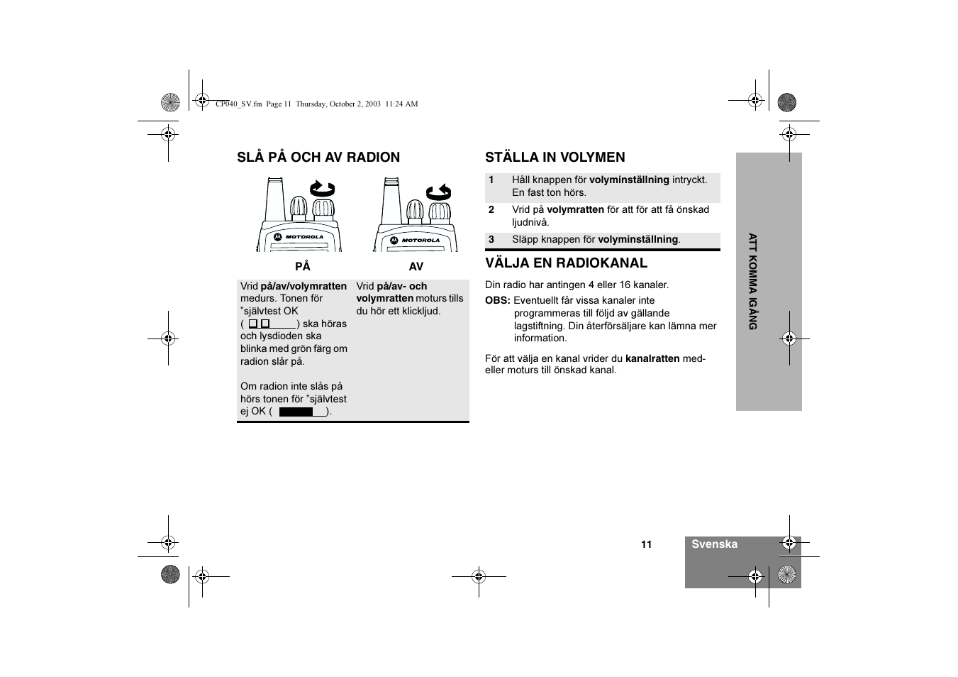 Motorola CP040 User Manual | Page 125 / 292