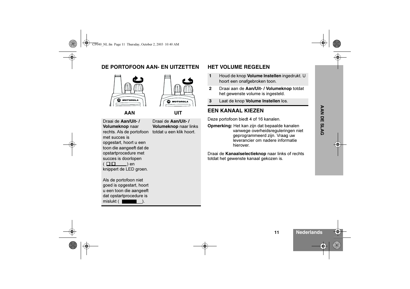 Motorola CP040 User Manual | Page 141 / 292