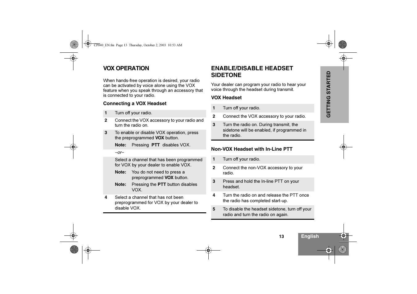 Motorola CP040 User Manual | Page 15 / 292