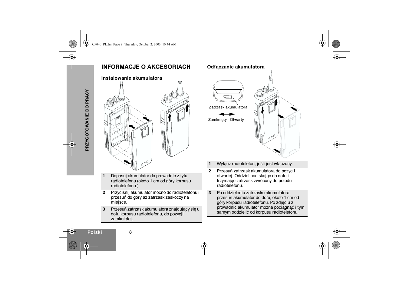Motorola CP040 User Manual | Page 234 / 292