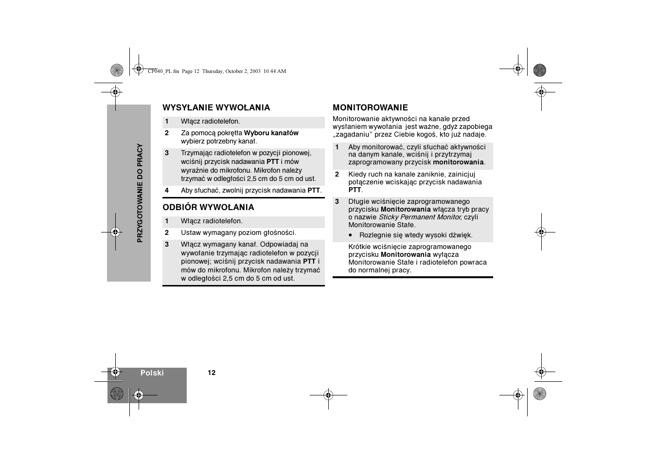 Motorola CP040 User Manual | Page 238 / 292