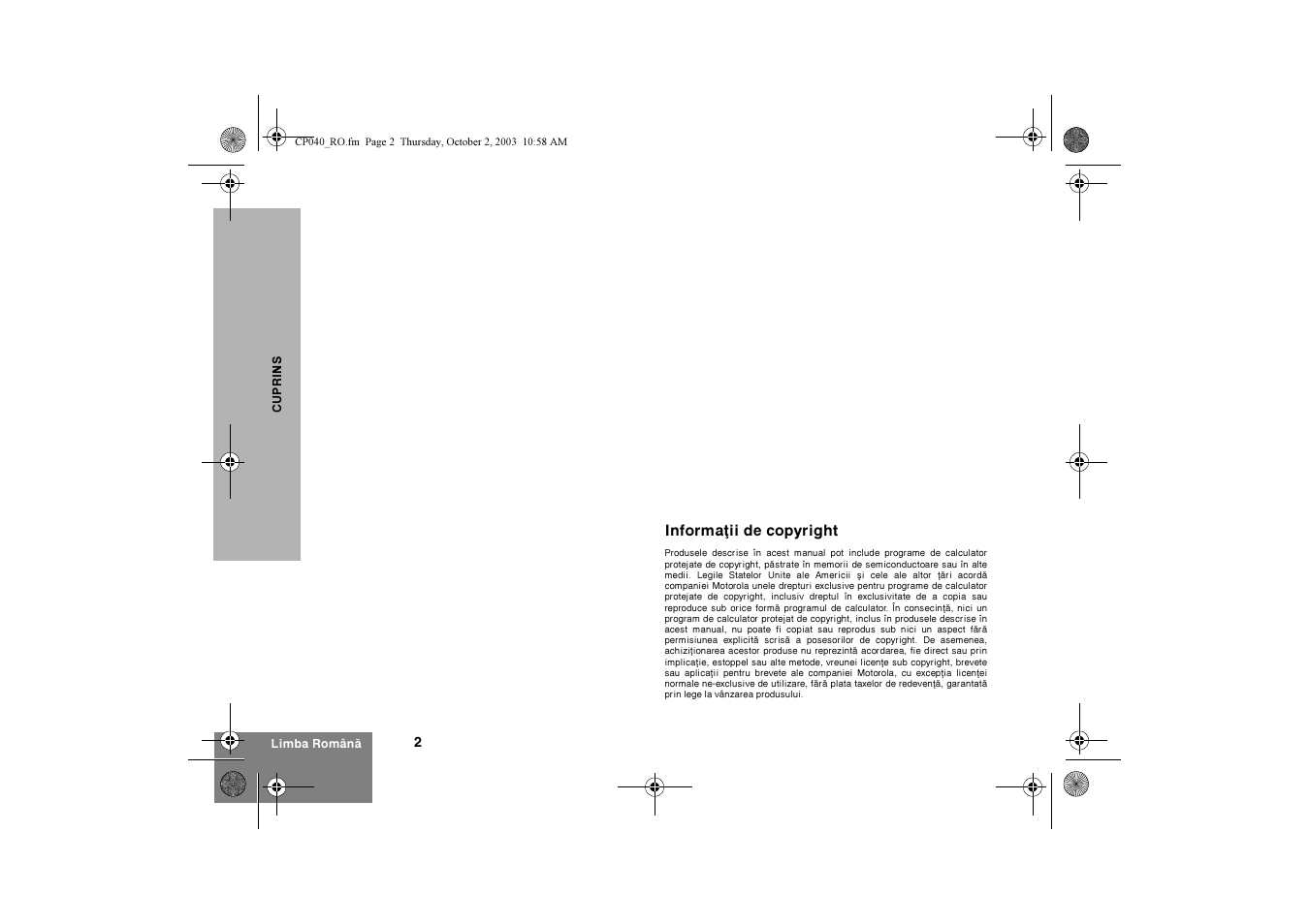 Motorola CP040 User Manual | Page 244 / 292