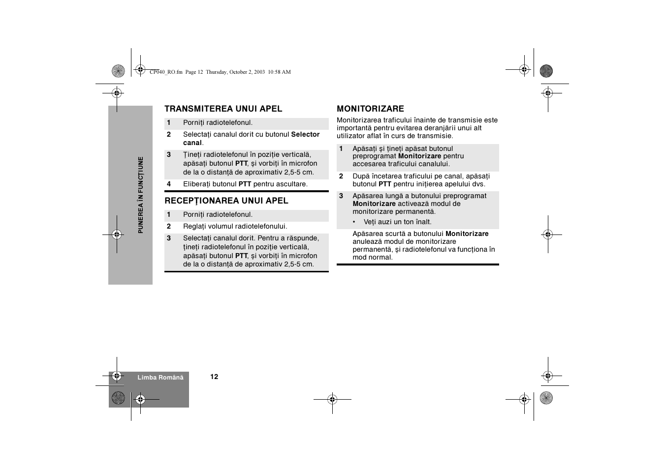 Motorola CP040 User Manual | Page 254 / 292