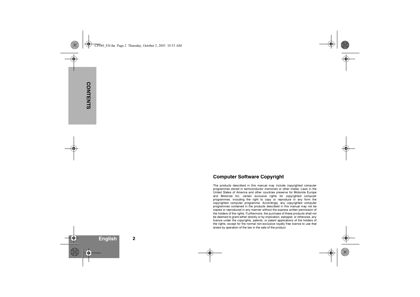 Motorola CP040 User Manual | Page 4 / 292