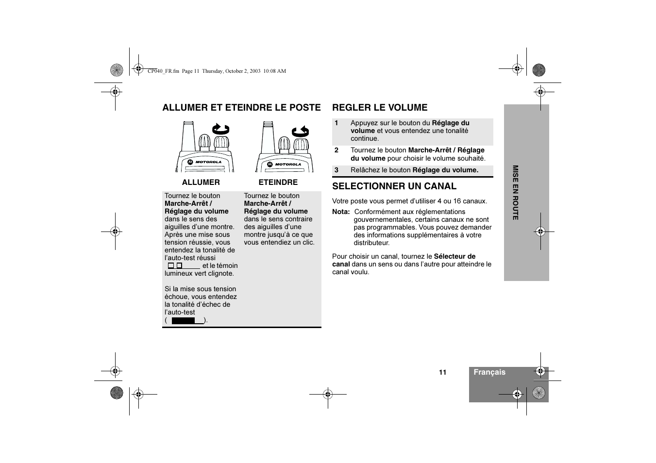 Motorola CP040 User Manual | Page 45 / 292