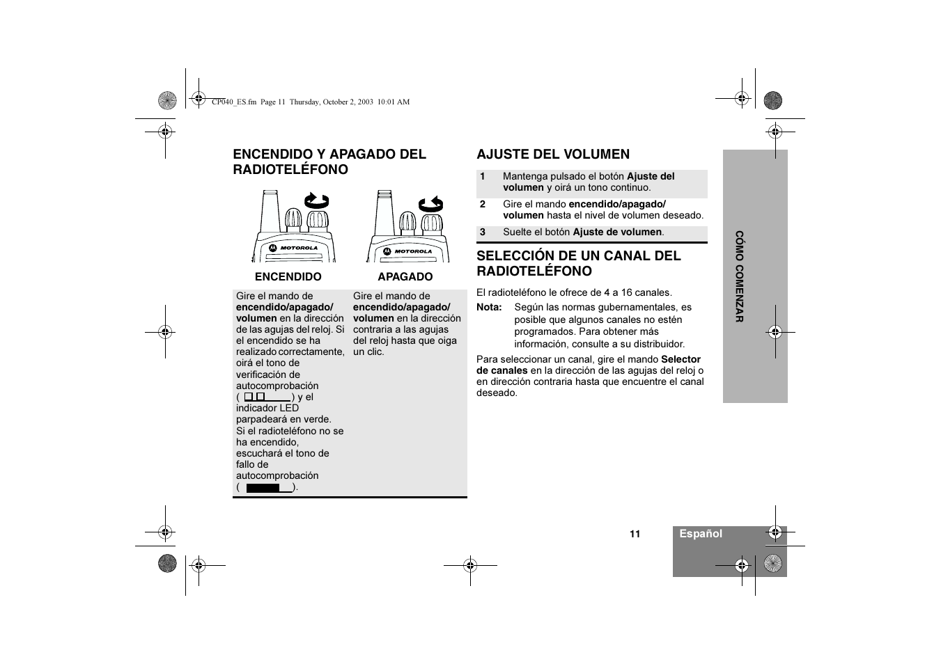 Motorola CP040 User Manual | Page 61 / 292