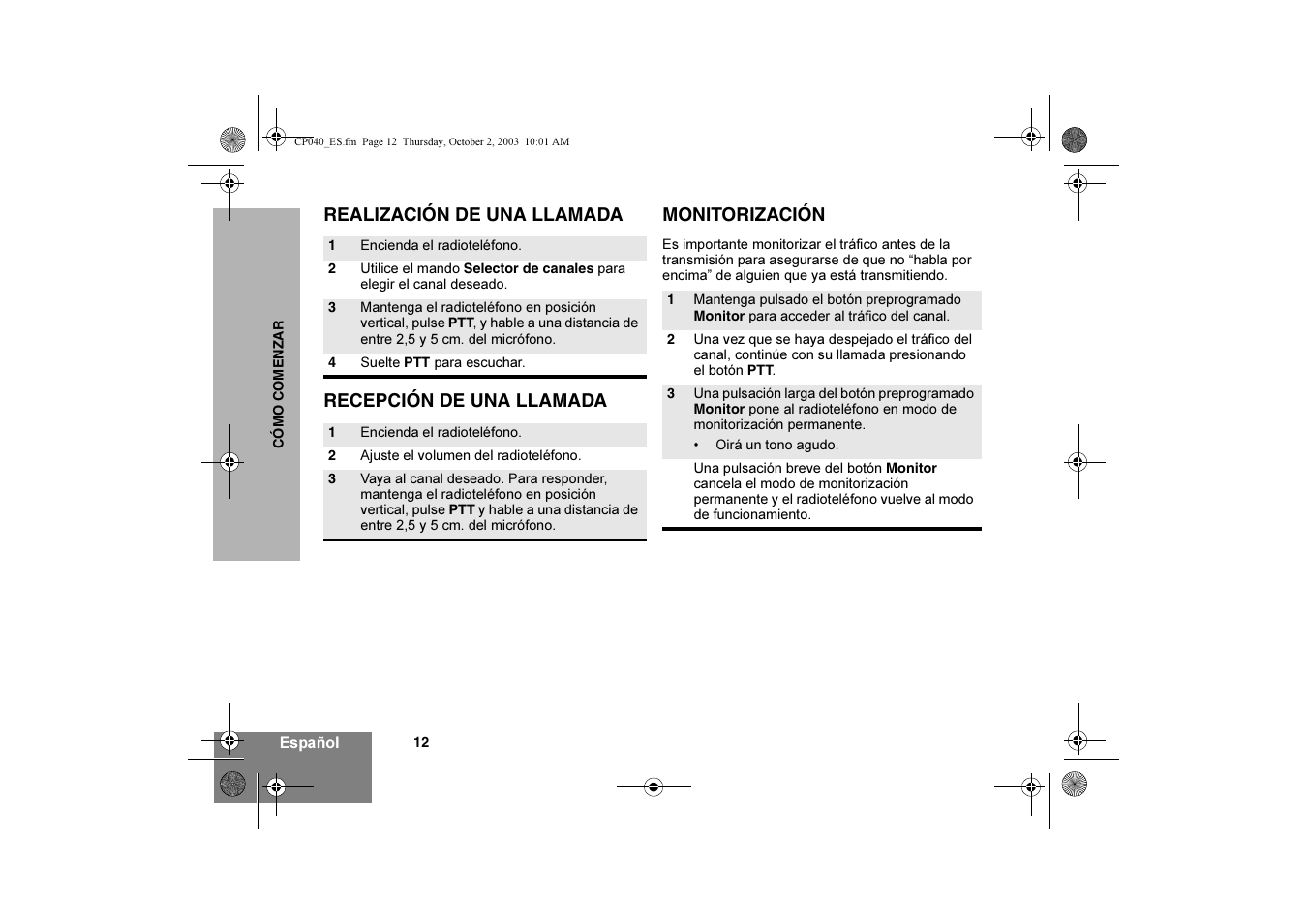 Motorola CP040 User Manual | Page 62 / 292