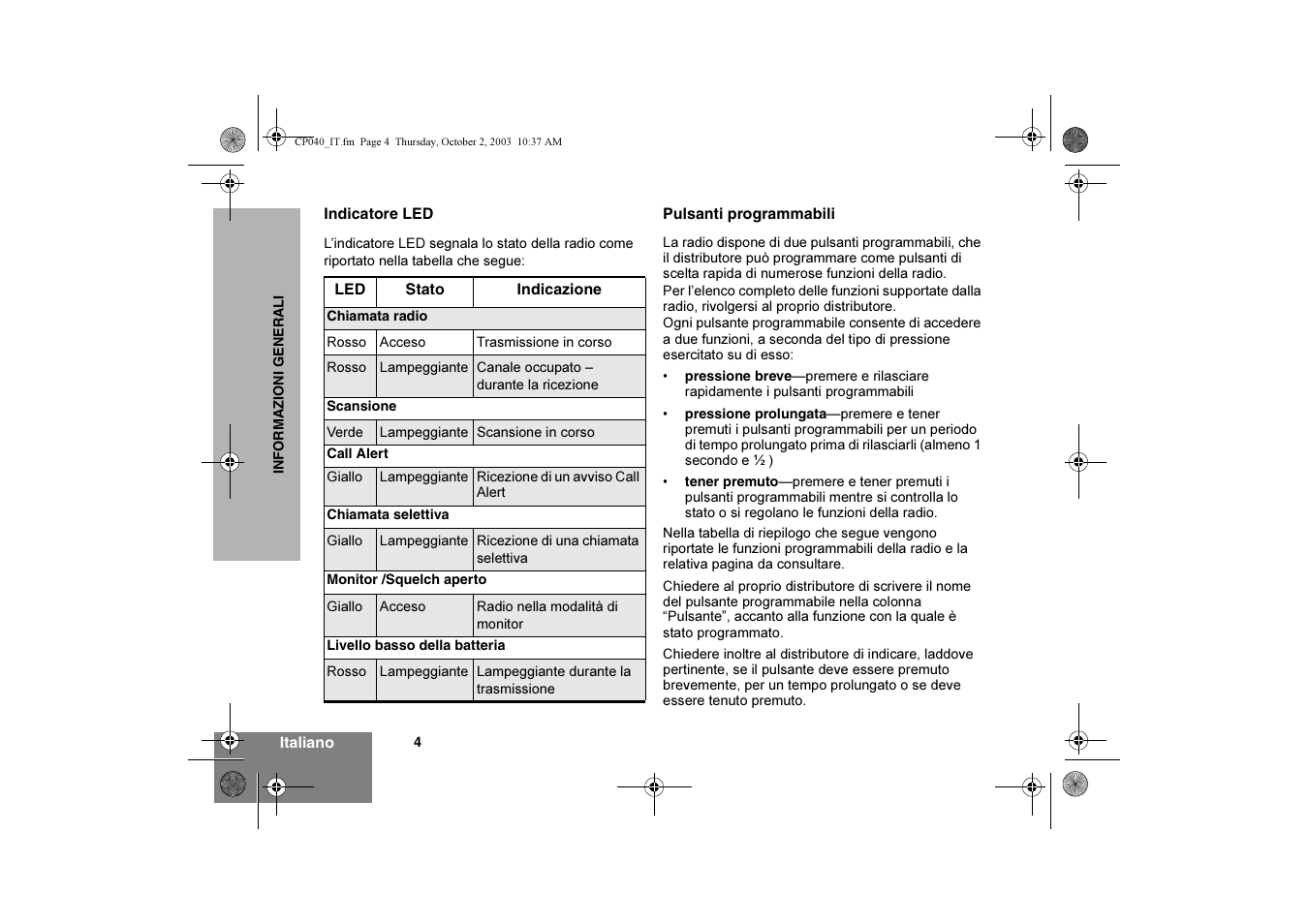 Motorola CP040 User Manual | Page 70 / 292