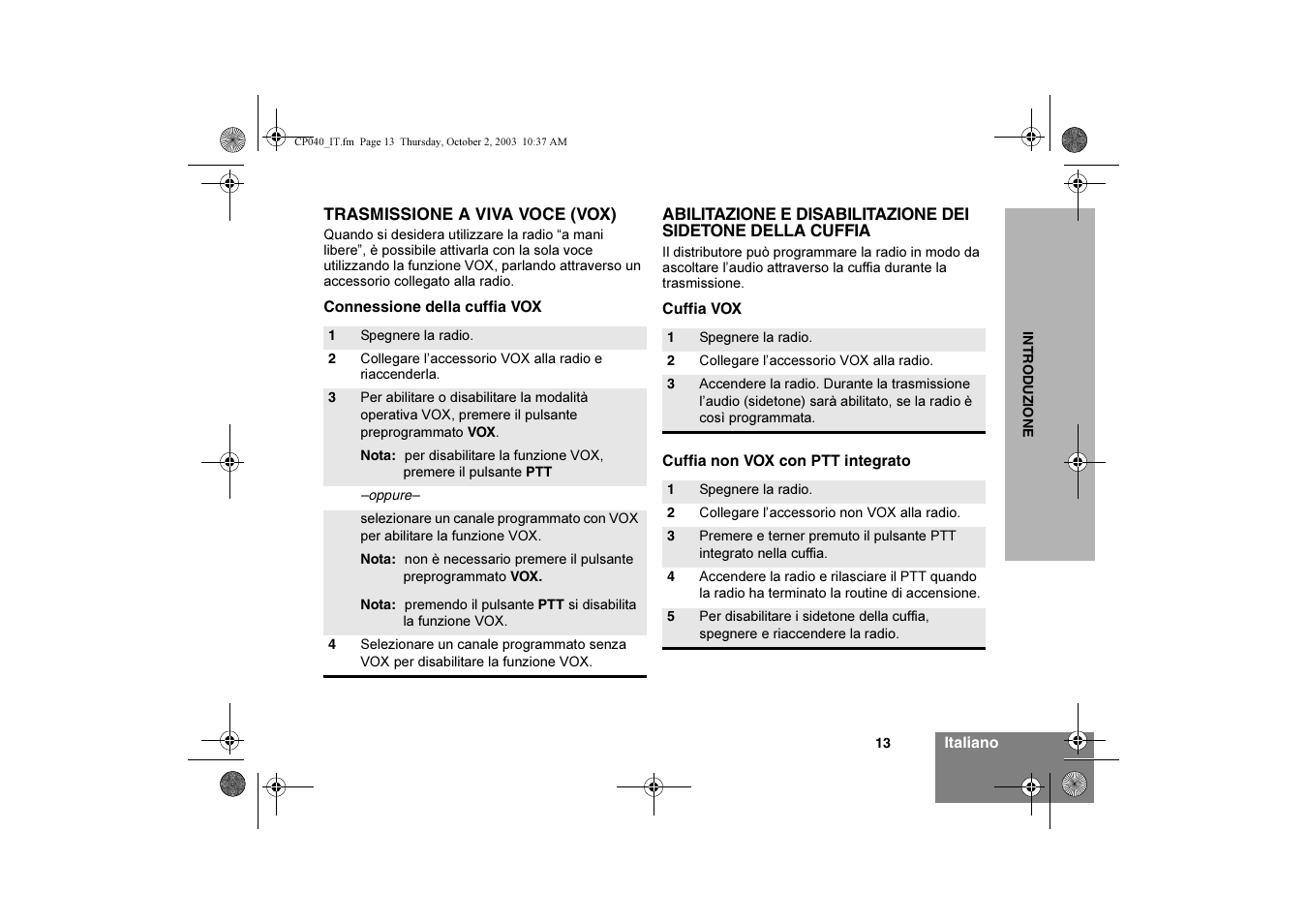 Motorola CP040 User Manual | Page 79 / 292