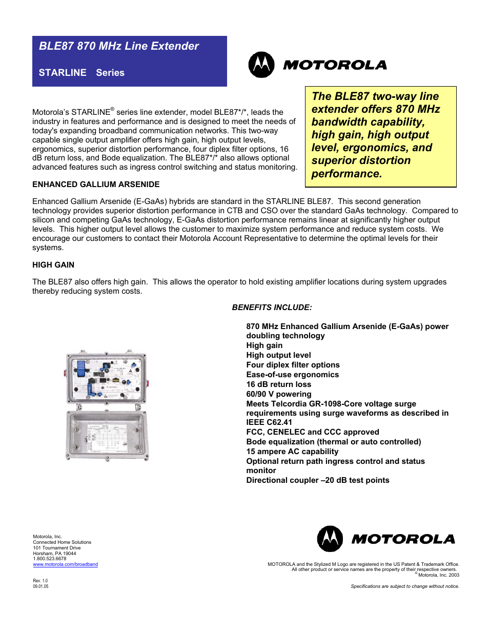 Motorola BLE87 User Manual | 9 pages