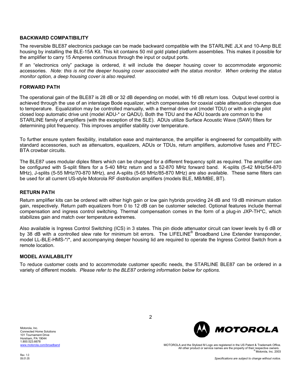 Motorola BLE87 User Manual | Page 2 / 9