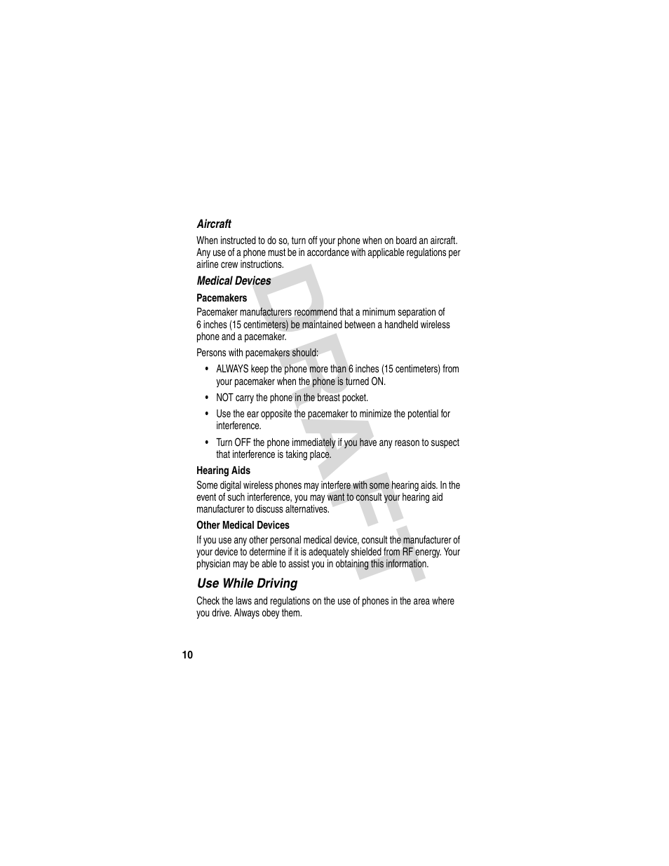 Dra f t | Motorola V600 GSM R3.6 User Manual | Page 11 / 121