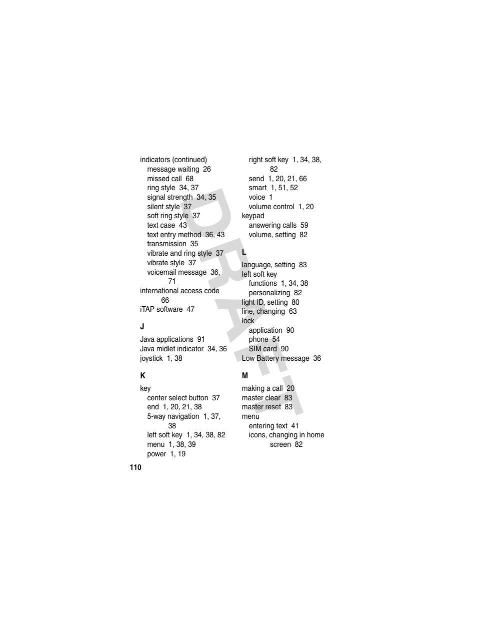 Dra f t | Motorola V600 GSM R3.6 User Manual | Page 111 / 121