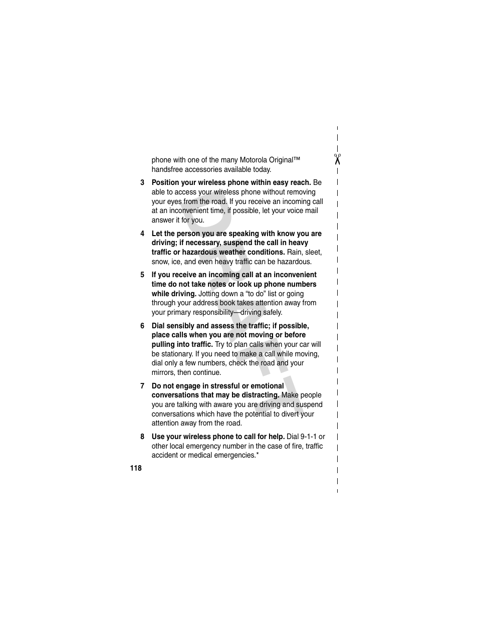 Dra f t | Motorola V600 GSM R3.6 User Manual | Page 119 / 121