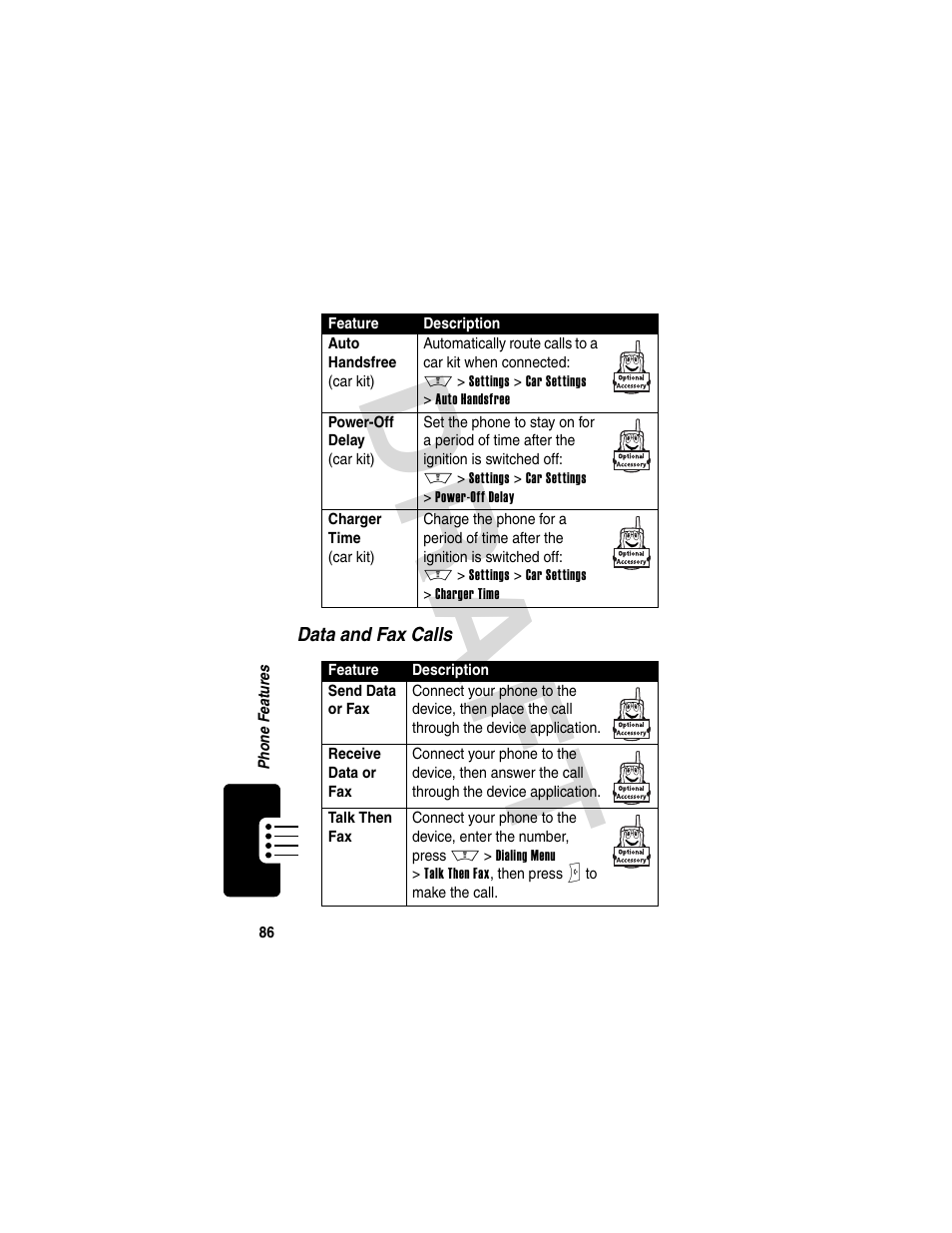 Dra f t | Motorola V600 GSM R3.6 User Manual | Page 87 / 121
