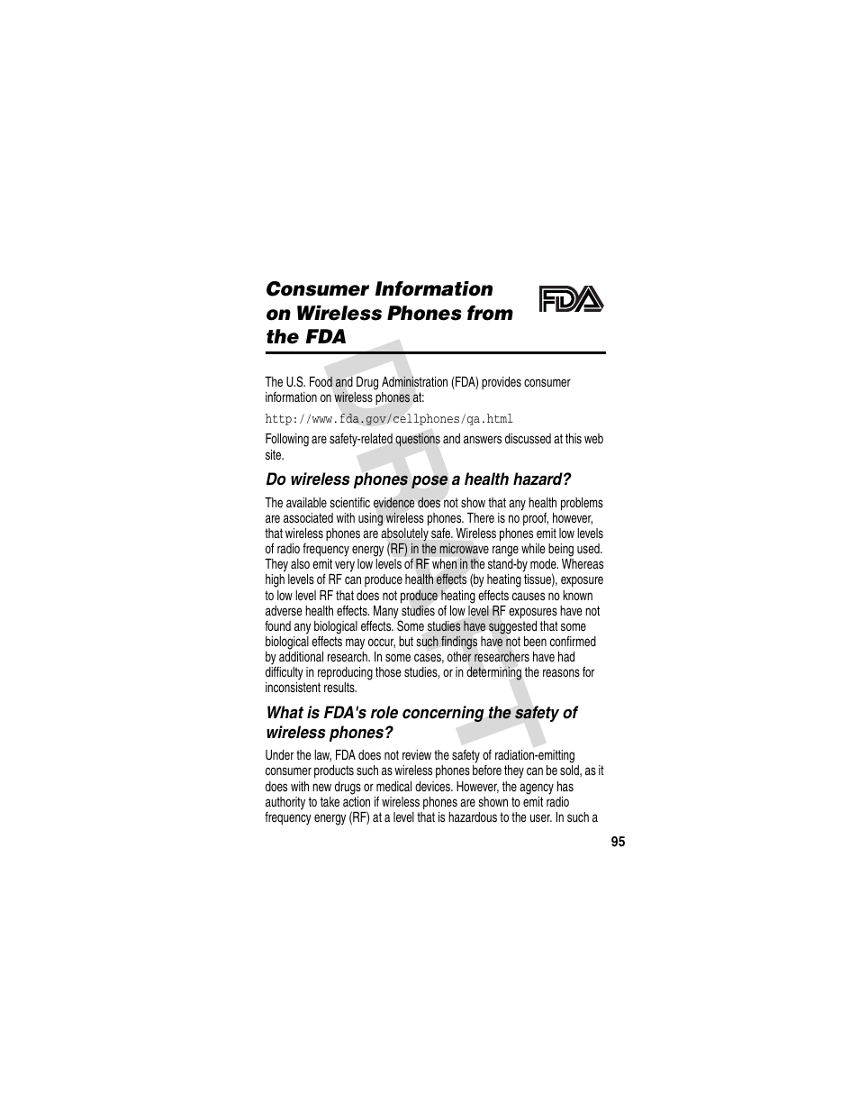 Dra f t | Motorola V600 GSM R3.6 User Manual | Page 96 / 121